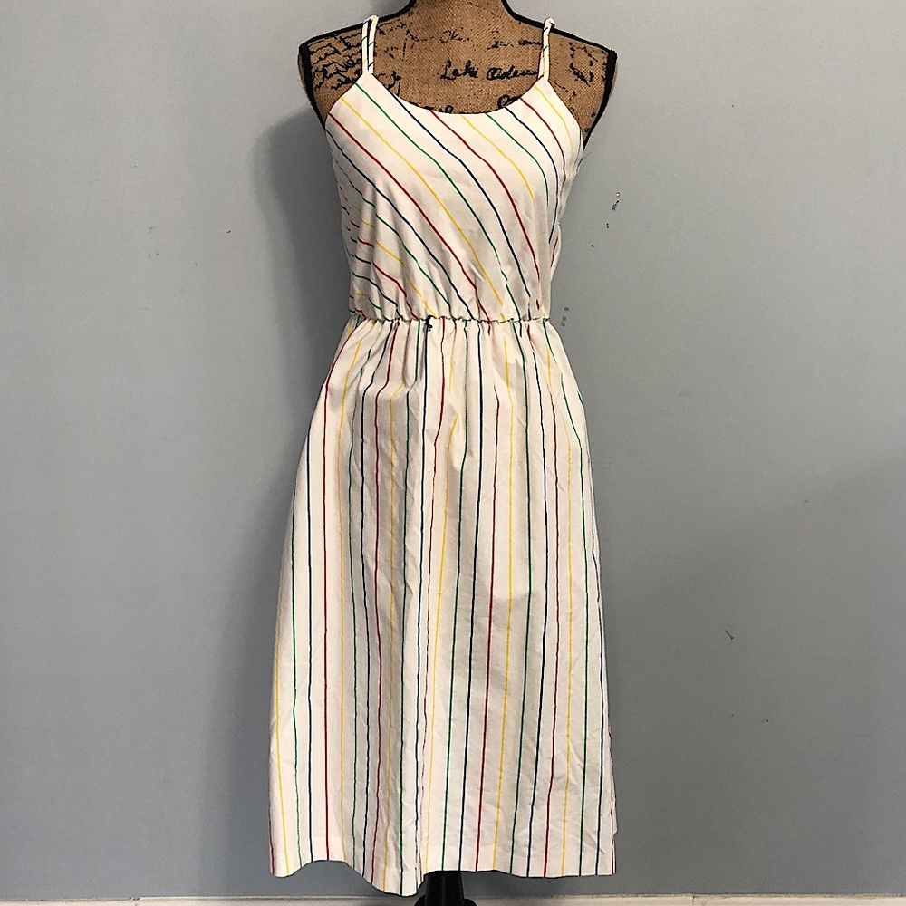 NWT Vintage Via Sant Andrea Rainbow Stripe Dress 5